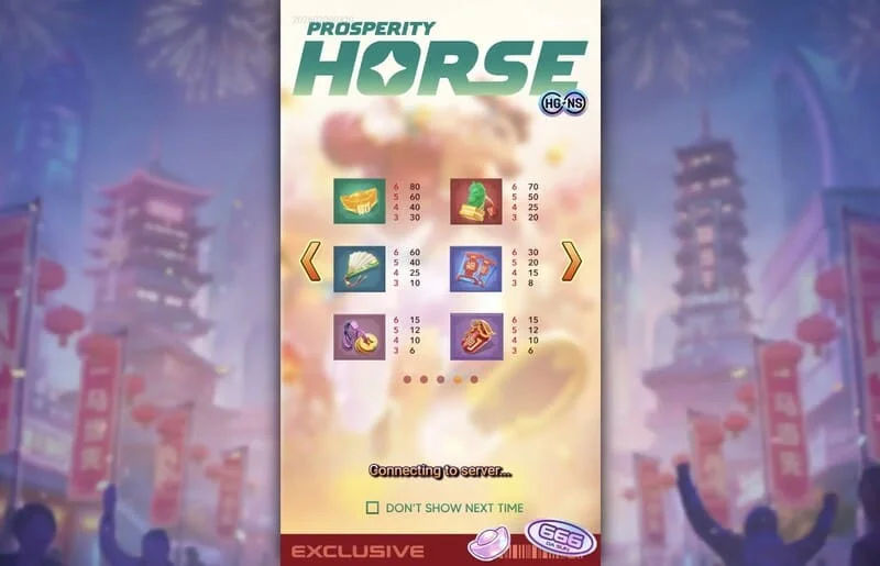 Prosperity Horse - jelképes kifizetési táblázat
